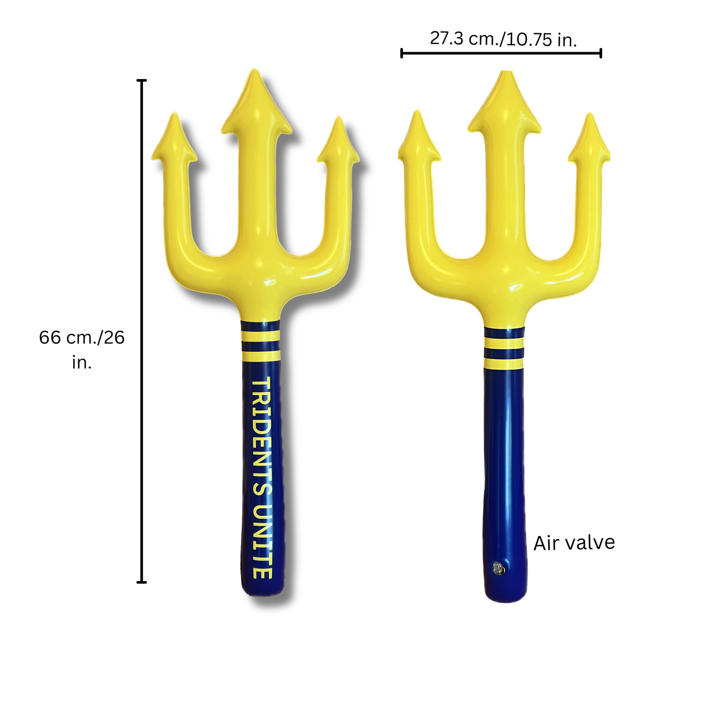 The Original Inflatable Fan Trident - Blue and Yellow Toy Trident - Tridents Unite!