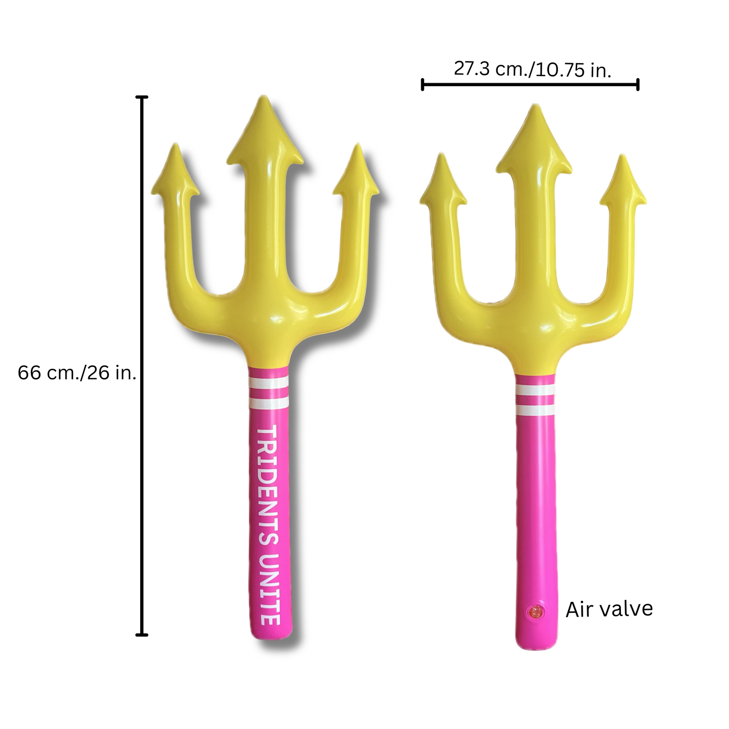 The Original Inflatable Fan Trident - Pink and Yellow Toy Trident - Tridents Unite!