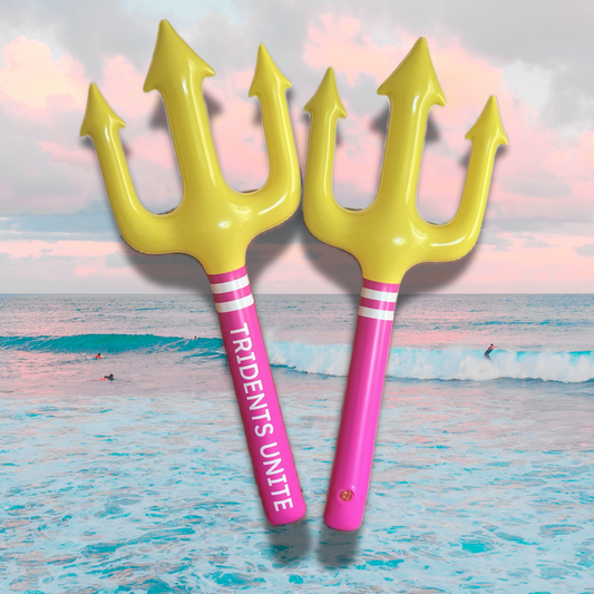 The Original Inflatable Fan Trident - Pink and Yellow Toy Trident - Tridents Unite!