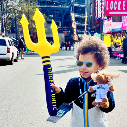 The Original Inflatable Fan Trident -  Blue and Yellow Toy Trident - Tridents Unite!